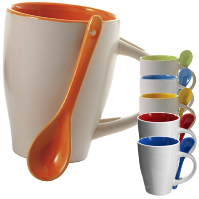 Ceramic Mugs And Spoons